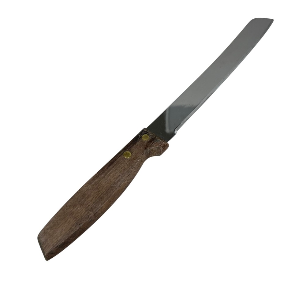 VTG Regent Sheffield England Stainless Steel Bread Knife Wood Handle Rare 12.5in